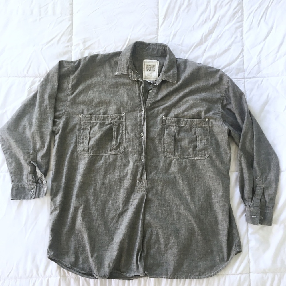 90s Vintage Oversize Super Long Heather Gray